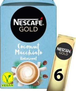 Nescafé Gold Coconut Macchiato Oploskoffie - 6 Doosjes à 6 Zakjes 12 Nescafé Gold Coconut Macchiato Oploskoffie - 6 Doosjes à 6 Zakjes -Koffiehuis 1005x1200