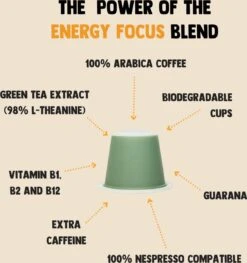 Cupplement Energy/Focus Blend Dark Roast Espresso - 10 Nespresso Koffiecups - Koffie Met Vitamines, Extra Cafeïne En Superfoods - Duurzame Biologische Afbreekbare Koffie Capsules 13 Cupplement Energy/Focus Blend Dark Roast Espresso - 10 Nespresso Koffiecups - Koffie Met Vitamines, Extra Cafeïne En Superfoods - Duurzame Biologische Afbreekbare Koffie Capsules -Koffiehuis 1125x1200