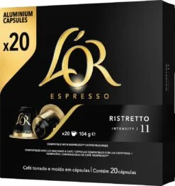 L'OR Espresso Ristretto Koffiecups - Intensiteit 11/12 - 10 X 20 Capsules 27 L'OR Espresso Ristretto Koffiecups - Intensiteit 11/12 - 10 X 20 Capsules -Koffiehuis 1128x1200