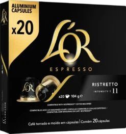 L'OR Espresso Ristretto Koffiecups - Intensiteit 11/12 - 10 X 20 Capsules 24 L'OR Espresso Ristretto Koffiecups - Intensiteit 11/12 - 10 X 20 Capsules -Koffiehuis 1129x1200