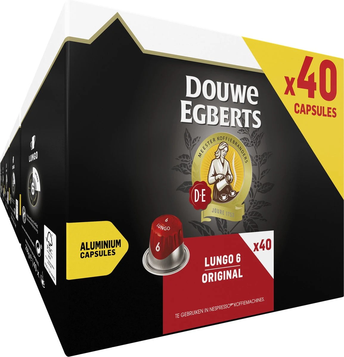 Douwe Egberts Lungo Original Koffiecups (6) - 5 X 40 Koffiecups 3 Douwe Egberts Lungo Original Koffiecups (6) - 5 X 40 Koffiecups