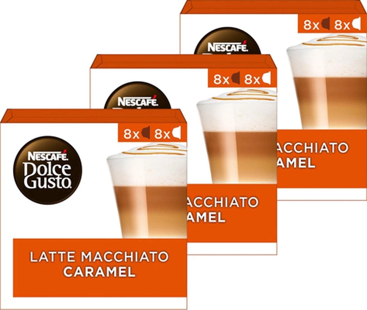 Nescafé Dolce Gusto Caramel Macchiato Capsules - 48 Koffiecups 3 Nescafé Dolce Gusto Caramel Macchiato Capsules - 48 Koffiecups