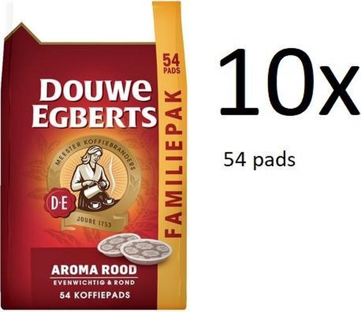 Douwe Egberts Aroma Rood Koffiepads - Multipak - 10 X 54 Pads 3 Douwe Egberts Aroma Rood Koffiepads - Multipak - 10 X 54 Pads