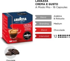LAVAZZA A Modo Mio Crema E Gusto – 16 Cups 8 LAVAZZA A Modo Mio Crema E Gusto – 16 Cups -Koffiehuis 1200x1043