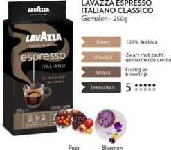 Lavazza Espresso Italiano Classico Gemalen / Filterkoffie - 8 X 250 Gram 10 Lavazza Espresso Italiano Classico Gemalen / Filterkoffie - 8 X 250 Gram -Koffiehuis 1200x1053 1