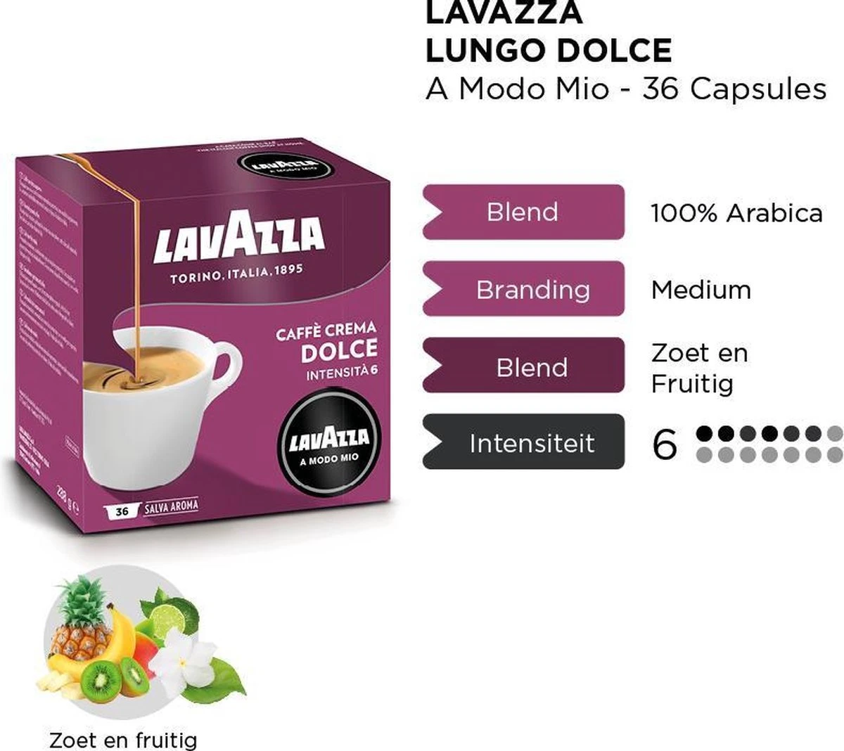 Lavazza A Modo Mio Lungo Dolce 36 Stuks 5 Lavazza A Modo Mio Lungo Dolce 36 Stuks - Afbeelding 3