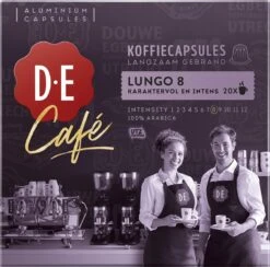 Douwe Egberts D.E Café Lungo Koffiecups - Intesiteit 8/12 - 10 X 20 Capsules -Koffiehuis 1200x1185