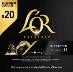 L'OR Espresso Ristretto Koffiecups - Intensiteit 11/12 - 10 X 20 Capsules 25 L'OR Espresso Ristretto Koffiecups - Intensiteit 11/12 - 10 X 20 Capsules -Koffiehuis 1200x1187