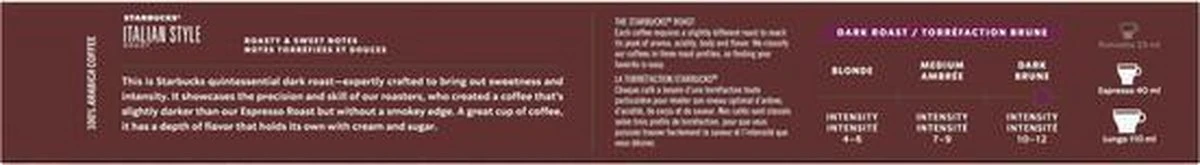 Starbucks By Nespresso Capsules Italian Roast - 12 Doosjes à 10 Koffiecups 6 Starbucks By Nespresso Capsules Italian Roast - 12 Doosjes à 10 Koffiecups - Afbeelding 4