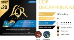 L'OR Espresso Decaffeinato (6) - 10 X 20 Koffiecups 17 L'OR Espresso Decaffeinato (6) - 10 X 20 Koffiecups -Koffiehuis 1200x656 2