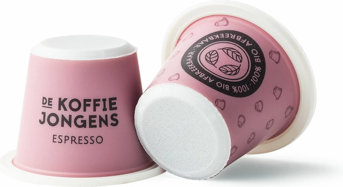 Nespresso Cups - De Koffiejongens - Espresso - 100% Biologisch Afbreekbaar - 60 Cups - 100% Nespresso Compatible 4 Nespresso Cups - De Koffiejongens - Espresso - 100% Biologisch Afbreekbaar - 60 Cups - 100% Nespresso Compatible - Afbeelding 2
