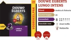 Douwe Egberts Lungo Intens Koffiecups - Intensiteit 8/12 - 10 X 20 Capsules 14 Douwe Egberts Lungo Intens Koffiecups - Intensiteit 8/12 - 10 X 20 Capsules -Koffiehuis 1200x673
