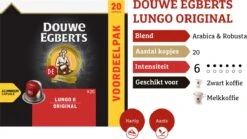Douwe Egberts Lungo Original Koffiecups - Intensiteit 6/12 - 10 X 20 Capsules 14 Douwe Egberts Lungo Original Koffiecups - Intensiteit 6/12 - 10 X 20 Capsules -Koffiehuis 1200x674