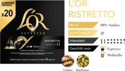 L'OR Espresso Ristretto Koffiecups - Intensiteit 11/12 - 10 X 20 Capsules 21 L'OR Espresso Ristretto Koffiecups - Intensiteit 11/12 - 10 X 20 Capsules -Koffiehuis 1200x685