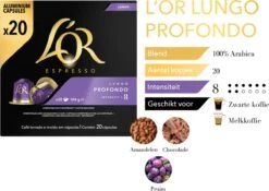 L'OR Lungo Profondo Koffiecups - Intensiteit 8/12 - 10 X 20 Capsules 18 L'OR Lungo Profondo Koffiecups - Intensiteit 8/12 - 10 X 20 Capsules -Koffiehuis 1200x852
