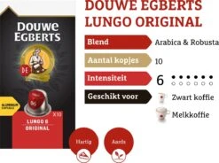 Douwe Egberts Lungo Original Koffiecups - Intensiteit 6/12 - 10 X 10 Capsules 14 Douwe Egberts Lungo Original Koffiecups - Intensiteit 6/12 - 10 X 10 Capsules -Koffiehuis 1200x895 1