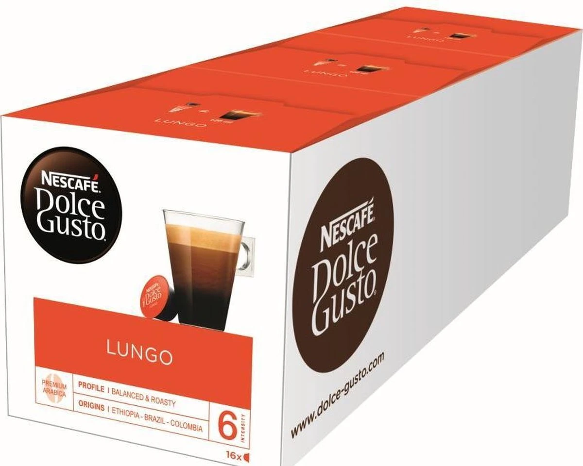 NESCAFÉ Dolce Gusto Lungo Koffie - 3 X 16 Cups 10 NESCAFÉ Dolce Gusto Lungo Koffie - 3 X 16 Cups - Afbeelding 8