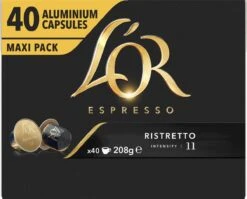 L'OR Espresso Ristretto Koffiecups - Intensiteit 11/12 - 4 X 40 Capsules 22 L'OR Espresso Ristretto Koffiecups - Intensiteit 11/12 - 4 X 40 Capsules -Koffiehuis 1200x965 2