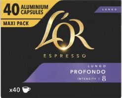 L'OR Lungo Profondo Koffiecups - Intensiteit 8/12 - 4 X 40 Capsules 20 L'OR Lungo Profondo Koffiecups - Intensiteit 8/12 - 4 X 40 Capsules -Koffiehuis 1200x966 1