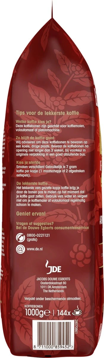 Douwe Egberts Aroma Rood Koffiebonen - 4 X 1000 Gram - Extra Grote Verpakking 10 Douwe Egberts Aroma Rood Koffiebonen - 4 X 1000 Gram - Extra Grote Verpakking - Afbeelding 8