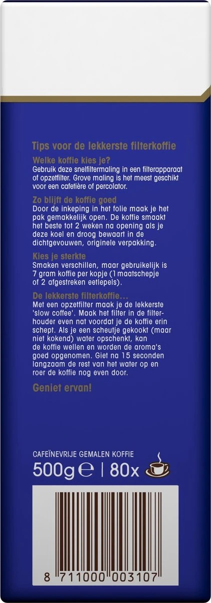Douwe Egberts Decafé Filterkoffie - 6 X 500 Gram 6 Douwe Egberts Decafé Filterkoffie - 6 X 500 Gram - Afbeelding 4