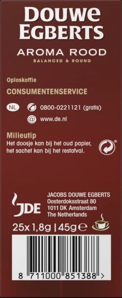 Douwe Egberts Aroma Rood Sticks Oploskoffie - 6 X 25 Zakjes 13 Douwe Egberts Aroma Rood Sticks Oploskoffie - 6 X 25 Zakjes -Koffiehuis 492x1200