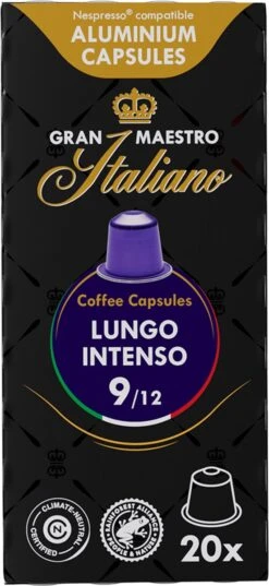 Gran Maestro Italiano - Lungo Intenso - Koffiecups - Nespresso Compatibel Capsules - Krachtige Smaak - 6 X 20 Cups 11 Gran Maestro Italiano - Lungo Intenso - Koffiecups - Nespresso Compatibel Capsules - Krachtige Smaak - 6 X 20 Cups -Koffiehuis 552x1200