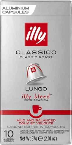 Illy Lungo Classico Koffiecups - Intensiteit 5/9 - 10 X 10 Capsules -Koffiehuis 601x1200