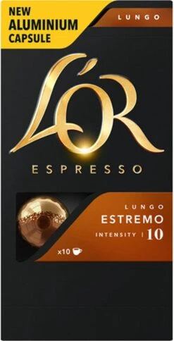 L'OR Lungo Estremo Koffiecups - Intensiteit 10/12 - 10 X 10 Capsules -Koffiehuis 612x1200