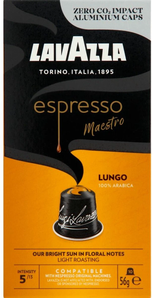 Lavazza Espresso Lungo - Aluminium Nespresso Capsules - 10 Stuks 7 Lavazza Espresso Lungo - Aluminium Nespresso Capsules - 10 Stuks - Afbeelding 5