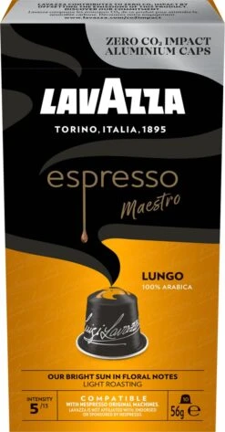Lavazza Espresso Lungo - Aluminium Nespresso Capsules - 10 Stuks 15 Lavazza Espresso Lungo - Aluminium Nespresso Capsules - 10 Stuks -Koffiehuis 627x1200