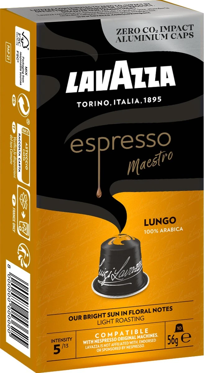 Lavazza Espresso Lungo - Aluminium Nespresso Capsules - 10 Stuks 3 Lavazza Espresso Lungo - Aluminium Nespresso Capsules - 10 Stuks