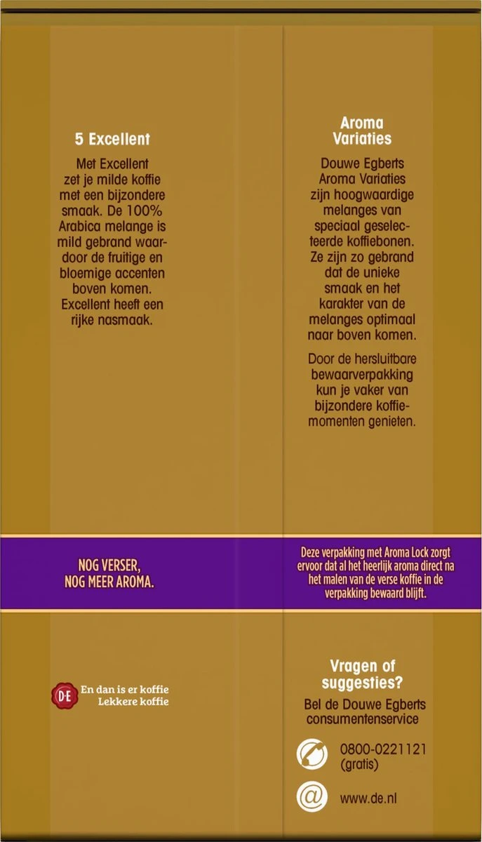 Douwe Egberts Excellent - Filterkoffie - 12 X 250 Gram 4 Douwe Egberts Excellent - Filterkoffie - 12 X 250 Gram - Afbeelding 2