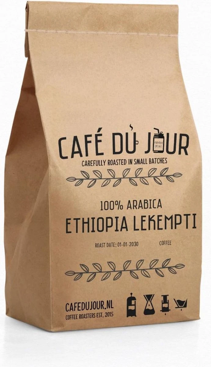 Café Du Jour 100% Arabica Ethiopië 1 Kilo Vers Gebrande Koffiebonen 4 Café Du Jour 100% Arabica Ethiopië 1 Kilo Vers Gebrande Koffiebonen - Afbeelding 2