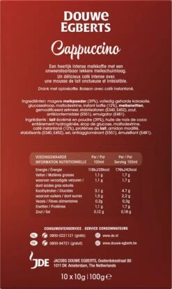 Douwe Egberts Verwenkoffie Cappuccino Oploskoffie - 5 X 10 Zakjes 13 Douwe Egberts Verwenkoffie Cappuccino Oploskoffie - 5 X 10 Zakjes -Koffiehuis 713x1200 1