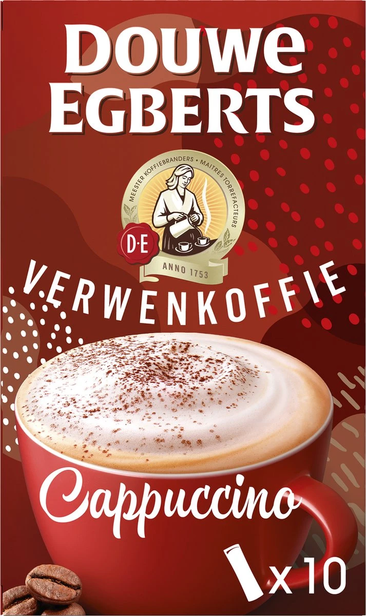 Douwe Egberts Verwenkoffie Cappuccino Oploskoffie - 5 X 10 Zakjes 4 Douwe Egberts Verwenkoffie Cappuccino Oploskoffie - 5 X 10 Zakjes - Afbeelding 2