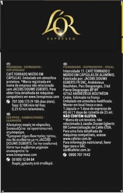 L'OR Espresso Ristretto Koffiecups - Intensiteit 11/12 - 4 X 40 Capsules 21 L'OR Espresso Ristretto Koffiecups - Intensiteit 11/12 - 4 X 40 Capsules -Koffiehuis 764x1200