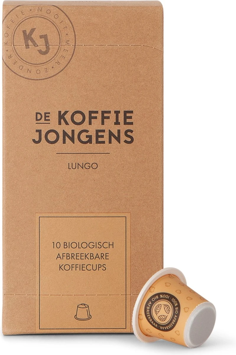 Nespresso Cups - De Koffiejongens - Lungo - 100% Biologisch Afbreekbaar - 60 Cups - 100% Nespresso Compatible 3 Nespresso Cups - De Koffiejongens - Lungo - 100% Biologisch Afbreekbaar - 60 Cups - 100% Nespresso Compatible