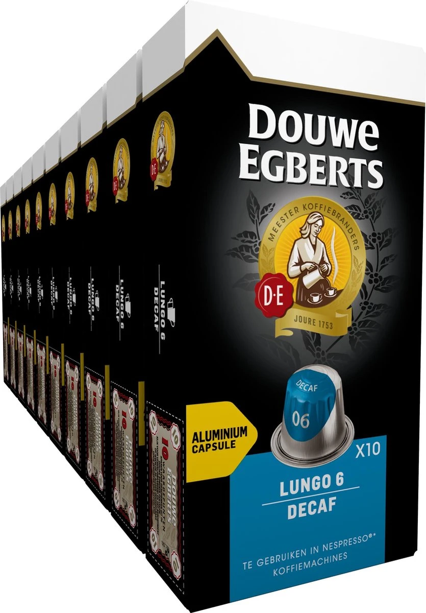 Douwe Egberts Lungo Decaf Koffiecups - Intensiteit 6/12 - 10 X 10 Capsules 3 Douwe Egberts Lungo Decaf Koffiecups - Intensiteit 6/12 - 10 X 10 Capsules
