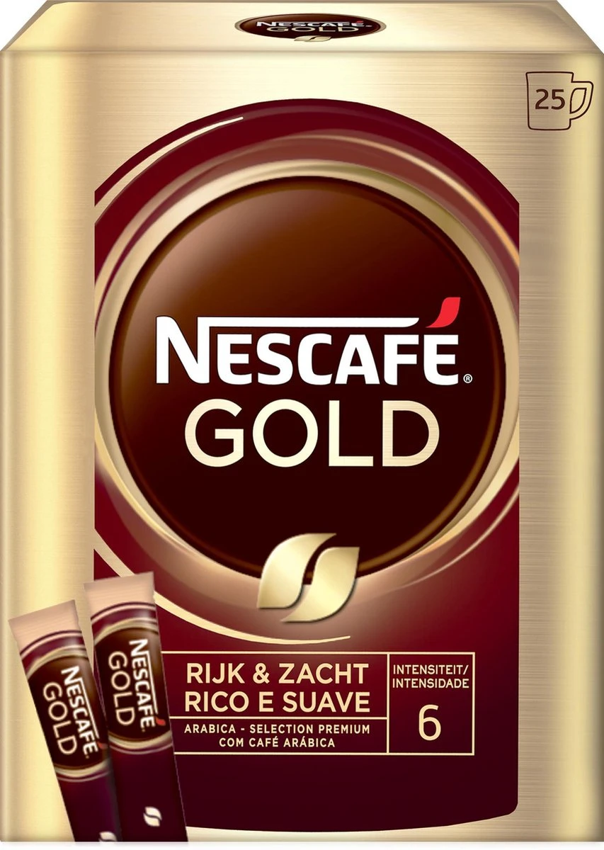 Nescafé Gold Oploskoffie - 6 Doosjes à 25 Zakjes 6 Nescafé Gold Oploskoffie - 6 Doosjes à 25 Zakjes - Afbeelding 4