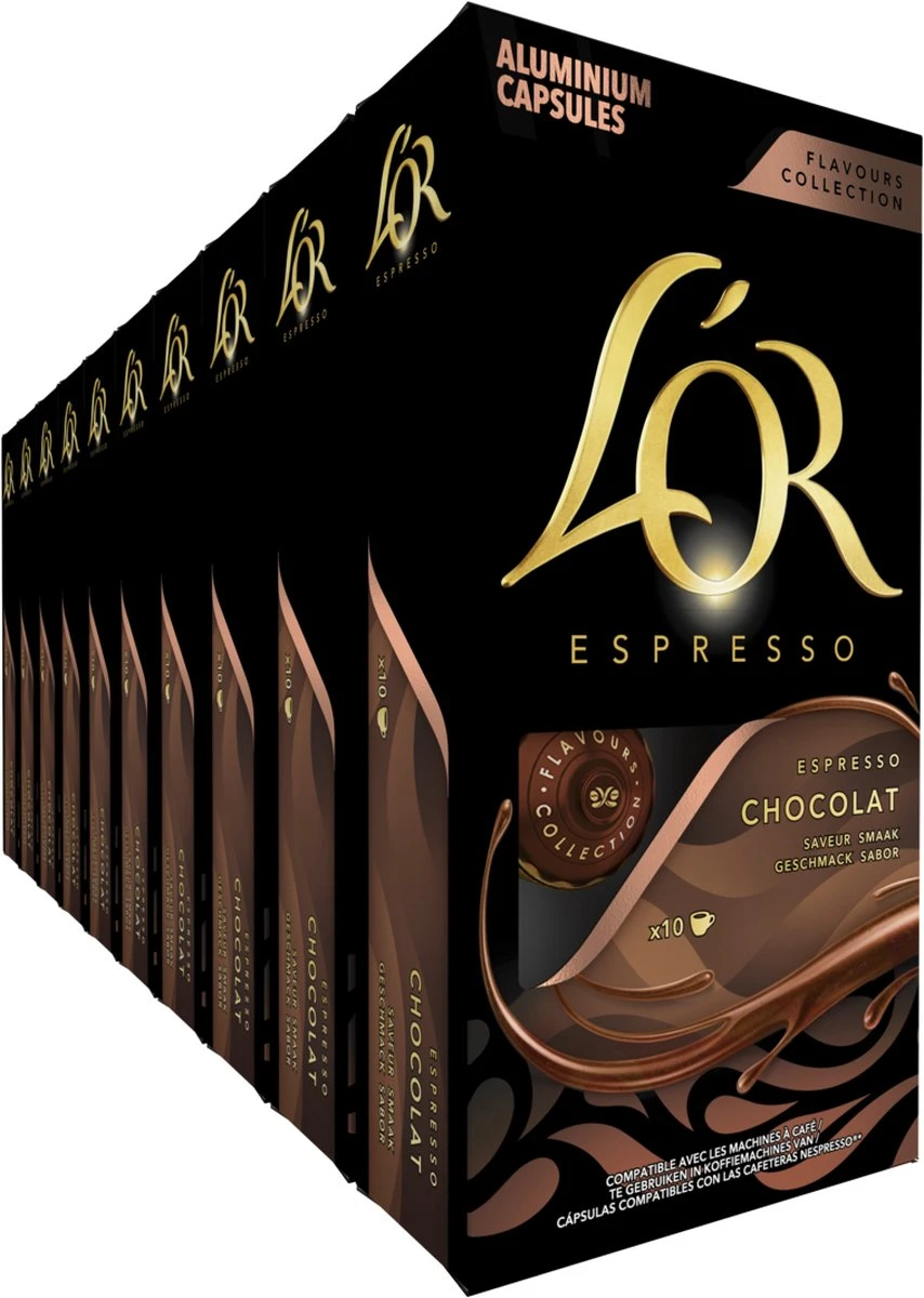 L'OR Espresso Chocolat Koffiecups - 10 X 10 Capsules 3 L'OR Espresso Chocolat Koffiecups - 10 X 10 Capsules