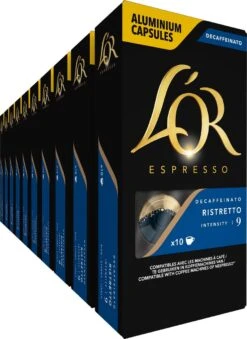 Uitgelichte producten 7 L'OR Espresso Ristretto Decaffeinato - Intensiteit 9/12 - 10 X 10 Capsules