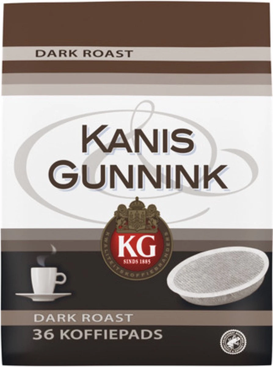Kanis & Gunnink Dark Roast Koffiepads - 10 X 36 Pads 7 Kanis & Gunnink Dark Roast Koffiepads - 10 X 36 Pads - Afbeelding 5