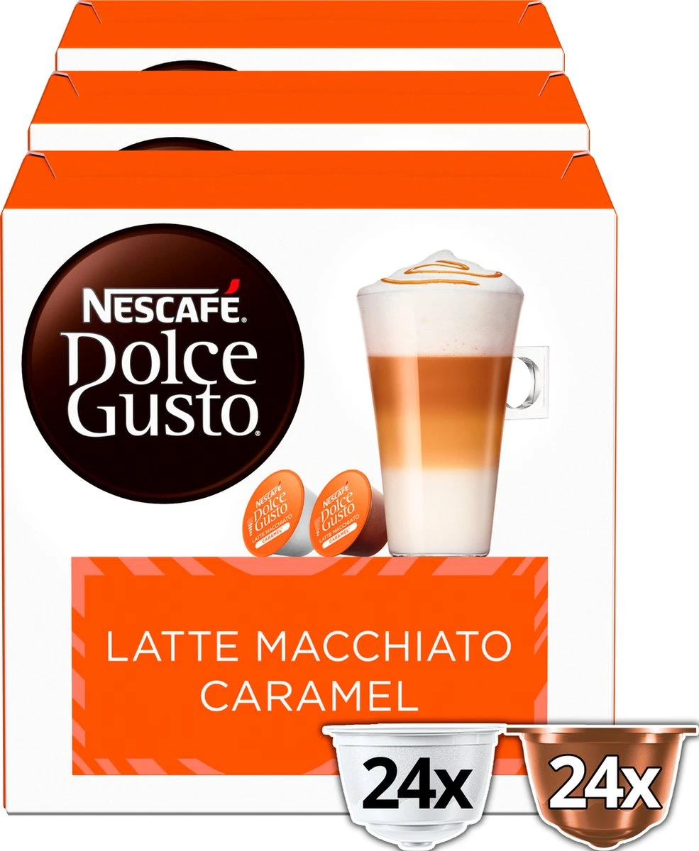 Nescafé Dolce Gusto Caramel Macchiato Capsules - 48 Koffiecups 4 Nescafé Dolce Gusto Caramel Macchiato Capsules - 48 Koffiecups - Afbeelding 2